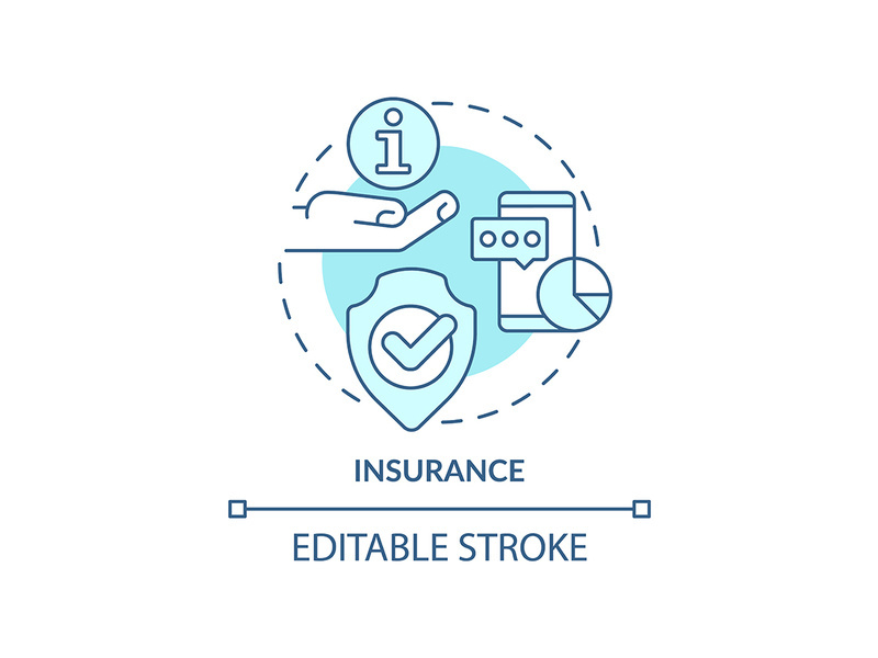 Insurance turquoise concept icon