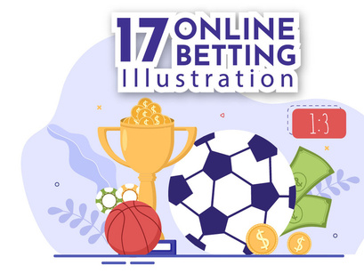 17 Online Betting Sports Game Illustration