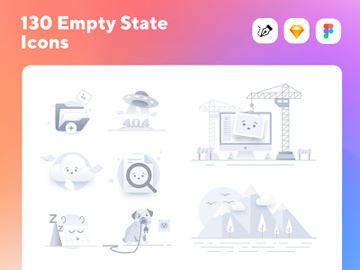 130 Empty State Icons preview picture