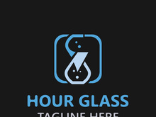 Hourglass logo ancient vintage style object design template flat vector