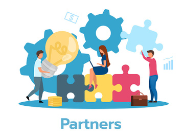 Partners flat vector illustration preview picture