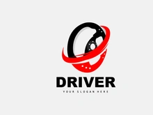 Car Steering Logo, Driver Vector