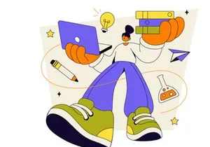 6 Student Vector Illustration
