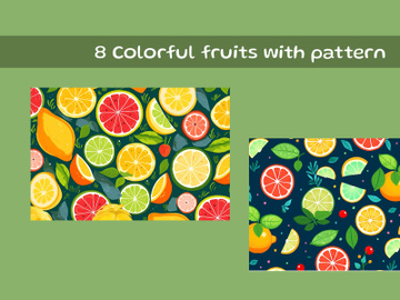 Colorful fruits with pattern preview picture