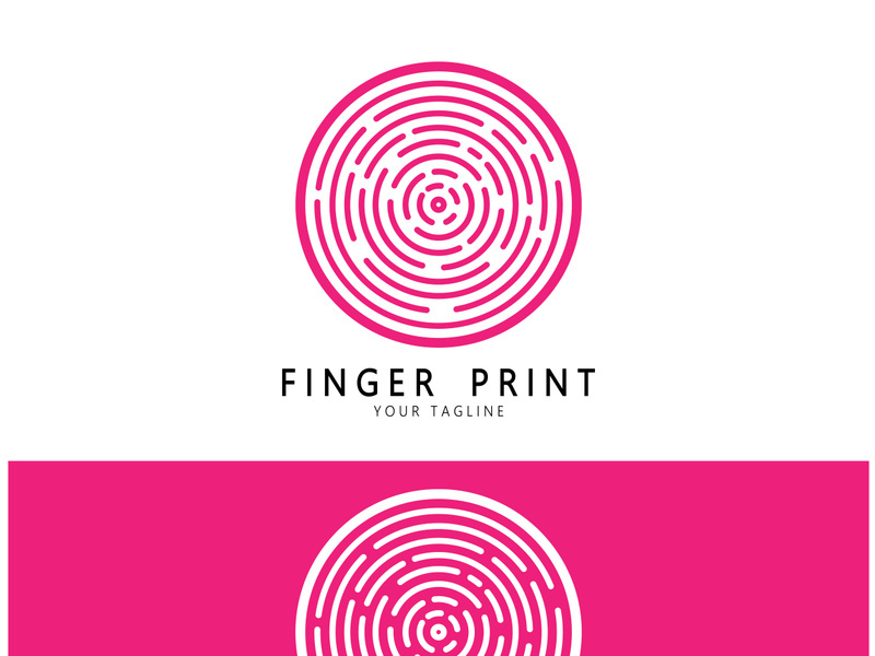 simple flat fingerprint logo,for security,identification,badge,emblem,business card,digital,vector