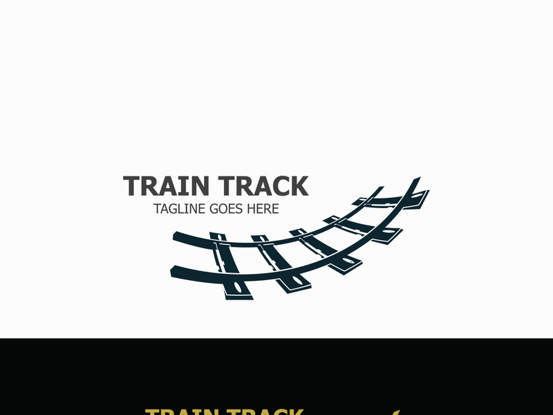 Train Track logo image design railway transportation template icon