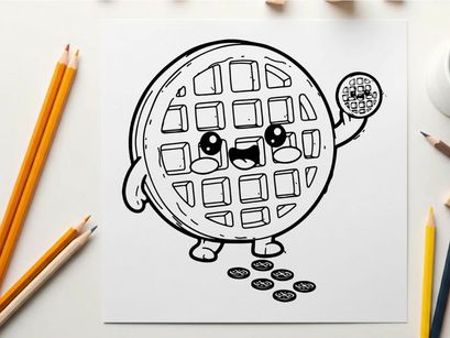 Cute alarm clock character with coins vector illustration