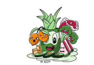 Vegetarian Food Vector Doodle