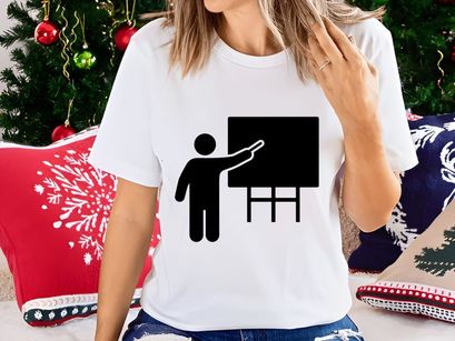 Person pointing at blackboard icon