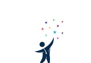 People star logo design to achieve a success or dream.