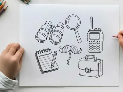 Travel exploration tools flat design vector illustration