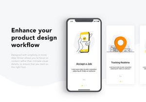Taxi Driver Booking UI Kit for FIGMA