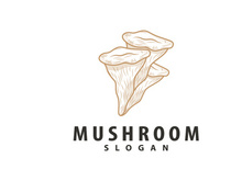 Mushroom Logo, Retro Minimalist Design, Food