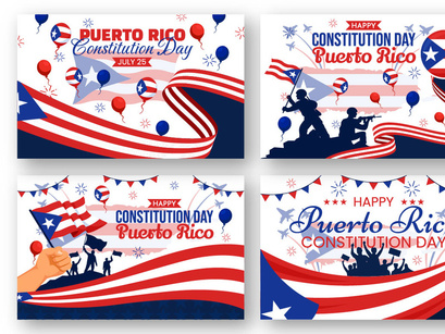 12 Puerto Rico Constitution Day Illustration