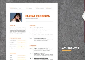 Minimalist CV Resume Template - Marketing Management