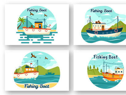 9 Fishing Boat Illustration