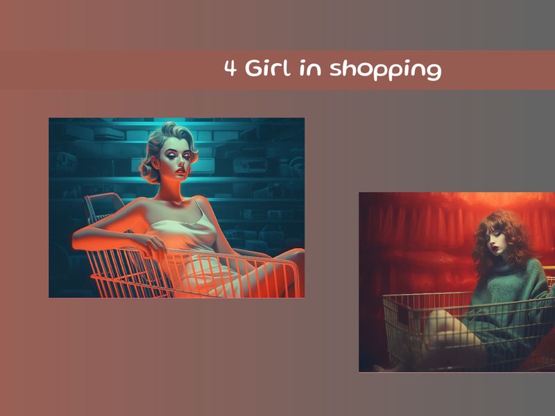 Girls in a shopping basket