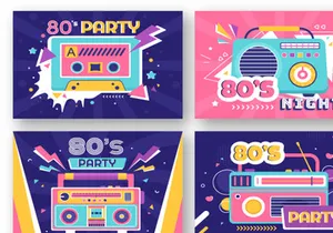 80s Disco Party Illustration