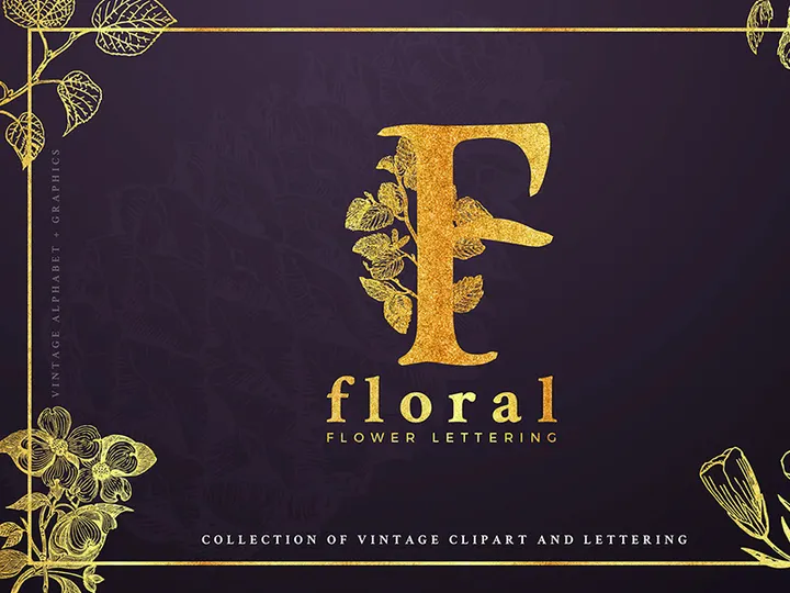 Free Vintage Floral Letters