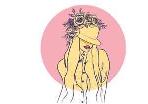 Line Art Flower Drawing Women