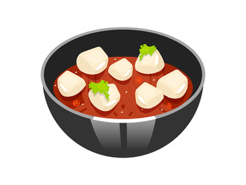 Japanese soup with spicy tofu color icon preview picture
