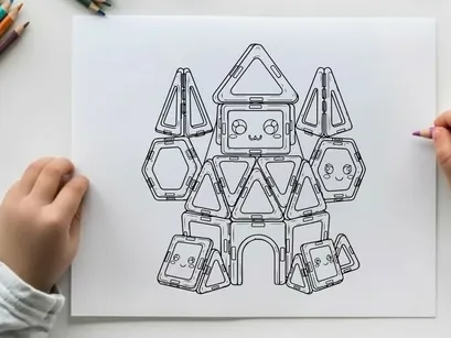 Robot teamwork concept flat design vector illustration