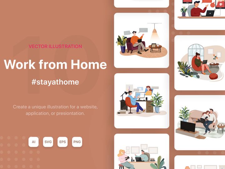 M87_Work from home Illustrations