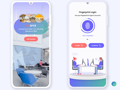Find and Booking Coworking spaces Mobile App UI Kit
