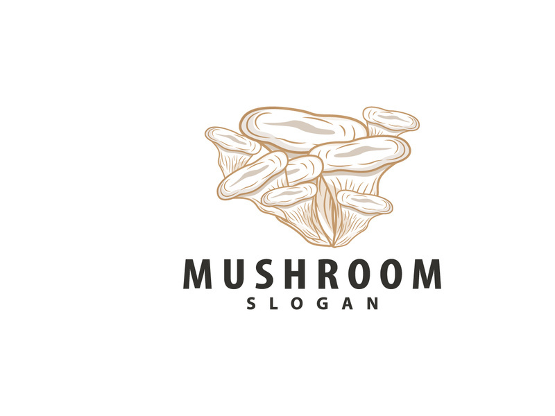 Mushroom Logo, Retro Minimalist Design