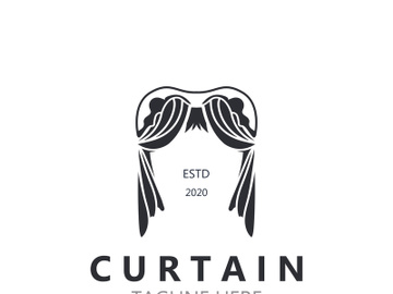Curtain logo decoration style minimalist elegant vector design illustration preview picture