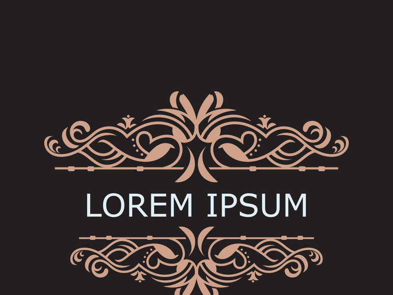 Gold luxury floral vintage monogram decorative logo template