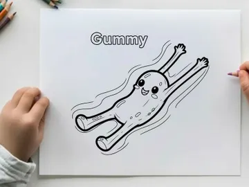 Cute gummy bear jumping happy vector illustration preview picture