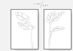 Banana leaves line art
