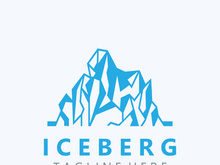 Iceberg Logo Design,simple ice mountain landscape Template vector Illustration