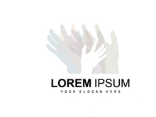 Hand Logo, Teamwork Vector Design