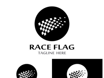 Creative and modern racing flag logo design. preview picture