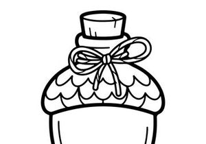 Acorn shaped potion bottle icon. Magic forest elixir flask with a cork stopper.