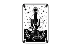Silhouette of mystical cactus under starry night sky silhouette