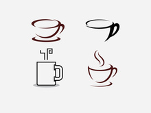 Coffee cup Logo  coffee shop vector icon design