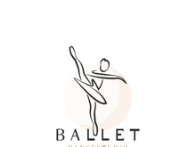 Ballet Dance studio logo design. Silhouette of a girl Dancing class abstract figure illustration