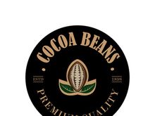 cocoa logo,cocoa bean,cocoa tree,cocoa branches and leaves,chocolate mix on white background,vintage,modern,simple,minimalist icon illustration template design vector