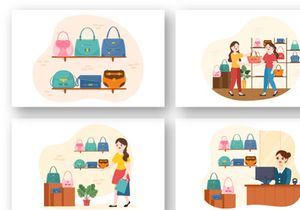 11 Handbag Store Design Illustration