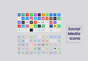 Popular social media logo icons