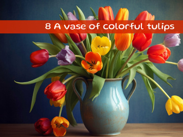 A vase of colorful tulips preview picture
