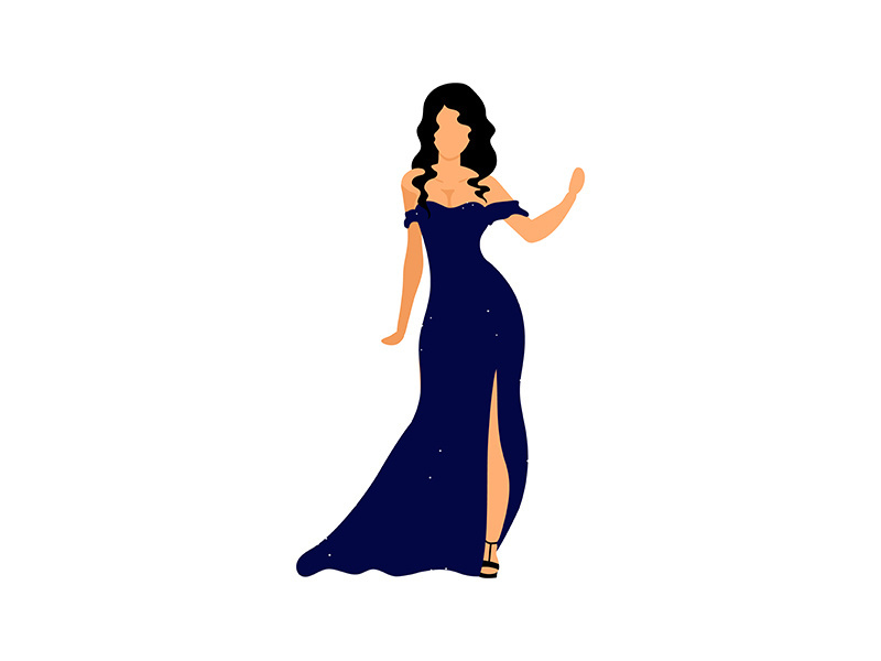 Socialite flat color vector faceless character