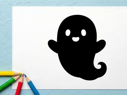 Cute Ghost Illustration for Halloween or Kids' Design Projects