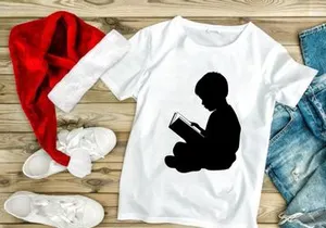 Boy Reading Book Silhouette