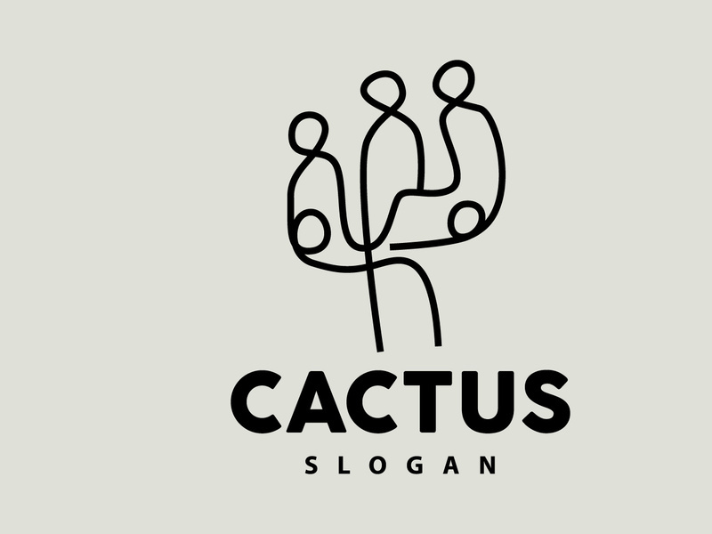 Cactus Logo, Desert Green Plant Vector