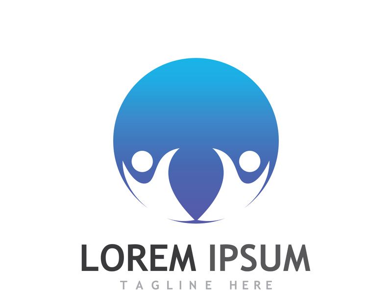 Community of people logo design with creative idea.
