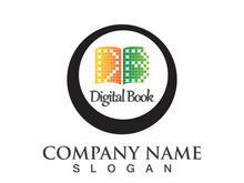 Digital book logo technology vector icon design